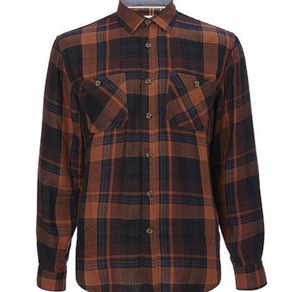 Bhs Long Sleeve Check Shirt, Orange BR51T06FORG
