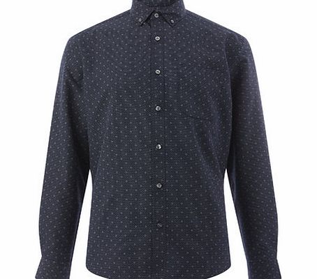 Bhs Long Sleeve Printed Shirt, Navy BR51P23FNVY
