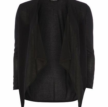 Bhs Longline Waterfall Cardigan, black 19127838513