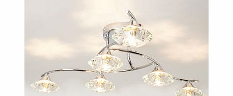 Marina 6 Light Ceiling Flush Light, chrome