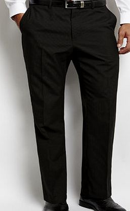 Bhs Mens Black Great Value Stripe Suit Trousers,