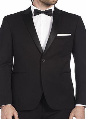 Bhs Mens Burton Black Herringbone Slim Fit Tuxedo