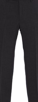 Bhs Mens Charcoal Linen Look Regular Fit Flat Front