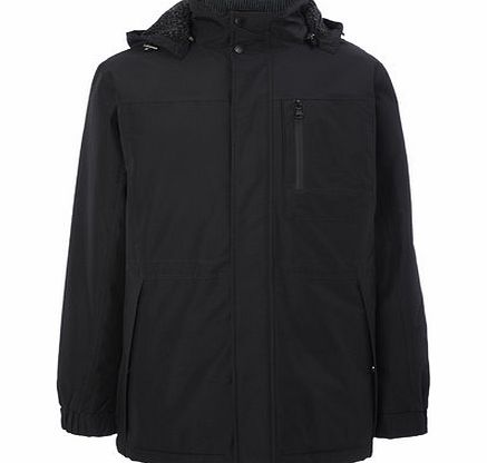 Mens Hooded Parka, Black BR56B04FBLK