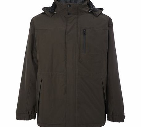 Bhs Mens Khaki Hooded Parka, Green BR56B05FGRN
