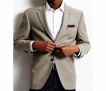 Bhs Mens Natural Regular Fit Mini Check Blazer,