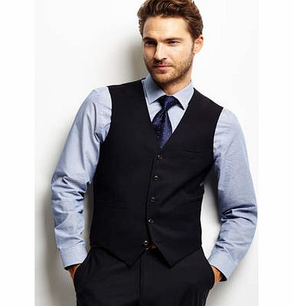 Bhs Mens Navy Plain Waistcoat, Blue BR64T06DNVY
