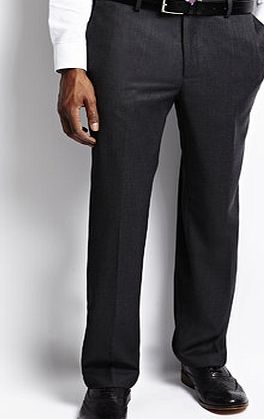 Bhs Mens Regular Grey Birdseye Trousers, Grey