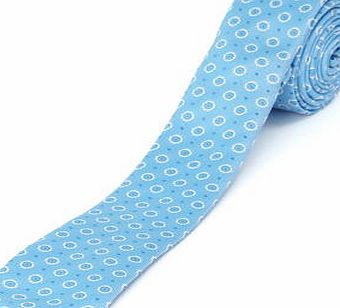 Bhs Mens Slim Aqua Circle Geometric Tie, Blue