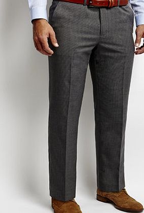 Bhs Mens Tailored Micro Geo Textured Trousers, Grey