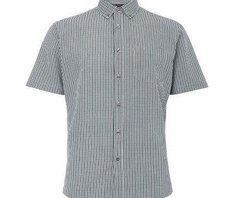 Bhs Mini Check Shirt, Green BR51C12FGRN