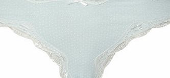 Bhs Mint Spot Cotton High Leg Brief, coro-g78