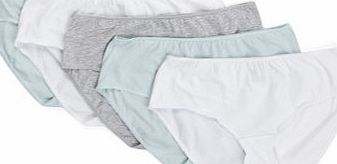 Bhs Mint, White and Grey Marl 5 Pack Plain Midi