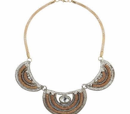 Bhs Mixed Metal Semi Circle Collar Necklace, multi