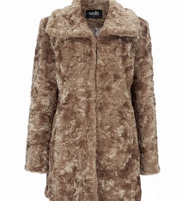 Bhs Mocha Faux Fur Midi Coat, mocha 12033331071