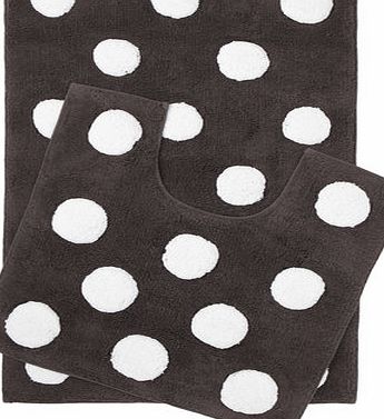Bhs Monochrome Polka Dot Pedestal Mat Set,