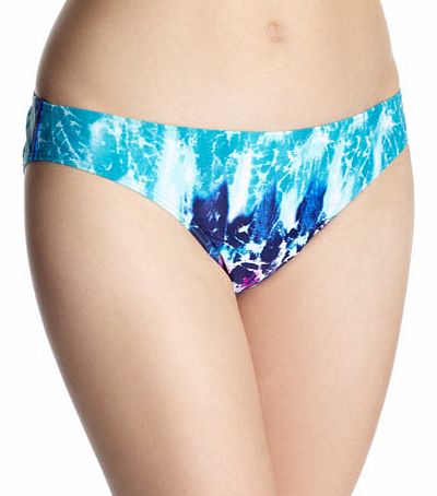 Multi Coloured Tie Dye Print Bikini Pant, blue