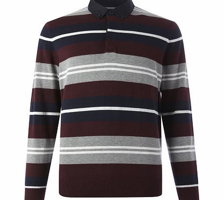 Bhs Multi Fine Stripe Rugby, BURGUNDY BR53C03GBUR