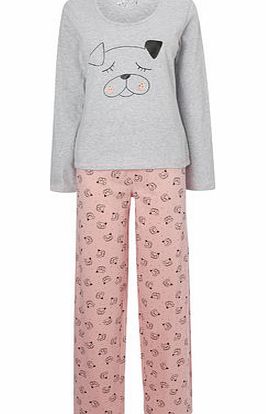 Bhs Multi Pink Dog Long Pant Pyjama, multi pink