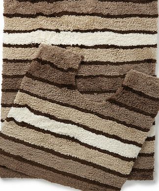 Bhs Natural Microfibre Bold Stripe Mats, natural