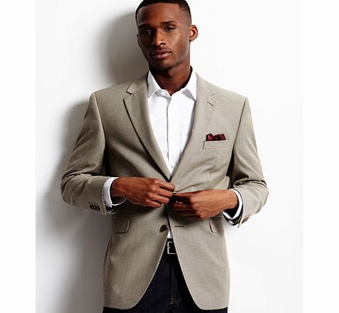 Bhs Natural Regular Fit Mini Check Sports Blazer,