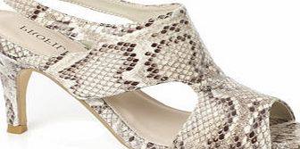 Bhs Natural Snake Sling Mule Sandals, natural snake