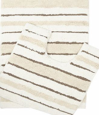 Bhs Natural Stripe Pedestal Mat Set, natural