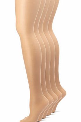 Bhs Natural Tan 5 Pairs Of 20 Denier Nylon Tights,