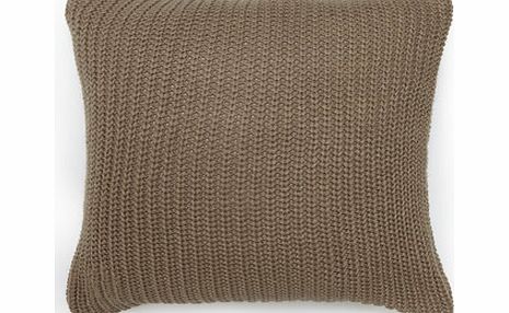 Natural Vintage rib knitted cushion, natural