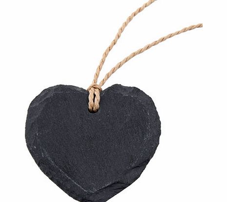 Naturals slate set of 4 heart shaped name tags,