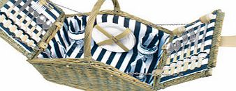 Bhs Nautical Stripe 4 Person Flap Hamper, blue/white