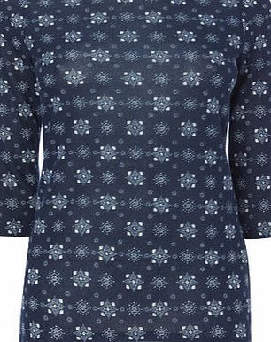 Bhs Navy 3/4 Sleeve Knit Top, navy 2424620249