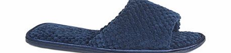 Bhs Navy Bobble Textile One Band Slippers, navy