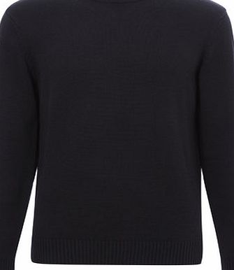 Bhs Navy Cotton Crew Neck Jumper, Blue BR53B01GNVY