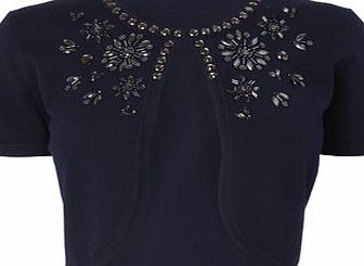 Bhs Navy Embelished Occasion Shrug, navy 588180249