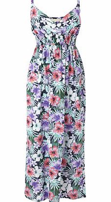 Bhs Navy Floral Print Kitty Maxi Dress, navy multi