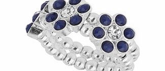 Bhs Navy Flower Stretch Ring, navy 12163510249