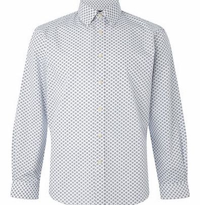 Bhs Navy Geo Print Tailored Shirt, Blue BR66F01ENVY