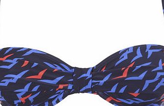 Bhs Navy Great Value Swallow Print Underwired Bikini