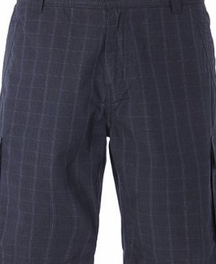 Bhs Navy Grid Cargo Shorts, Blue BR57G02GNVY
