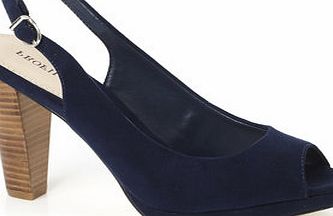 Bhs Navy Heel Detail Platform Sling Back Shoe, navy