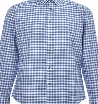 Bhs Navy Long Sleeve Check Shirt, Blue BR51L01GNVY