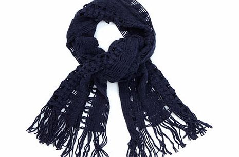 Navy Open Crochet Scarf, navy 6603580249