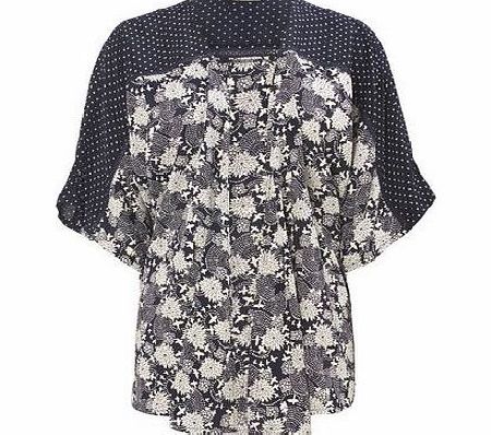Bhs Navy Print Kimono, navy 3391720249