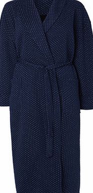 Bhs Navy Quilted Diamond Shawl Collar Robe, navy