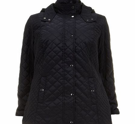 Bhs Navy Quilted Hooded Coat, navy 12610520249