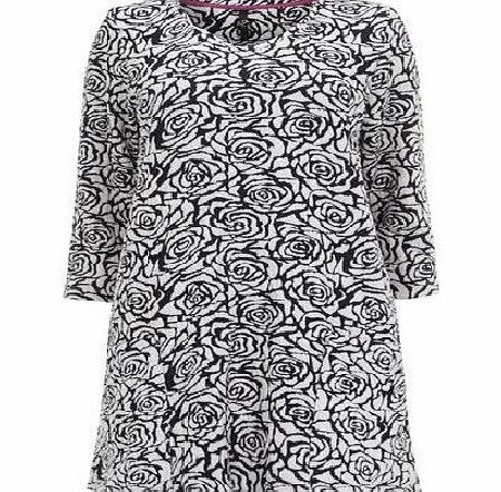 Bhs Navy Rose Textured Tunic, navy 12611650249