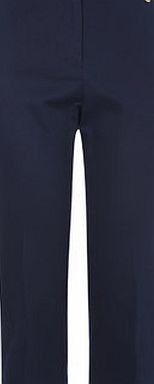 Bhs Navy Sateen Finish Cotton Crop Trouser, navy