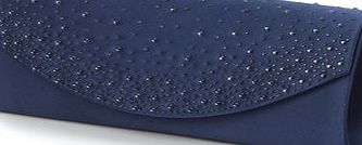 Bhs Navy Scatter Diamante Clutch Bag, navy 3126190249