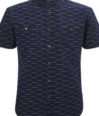Bhs Navy Short Sleeve Printed Shirt, Blue BR51T04GNVY